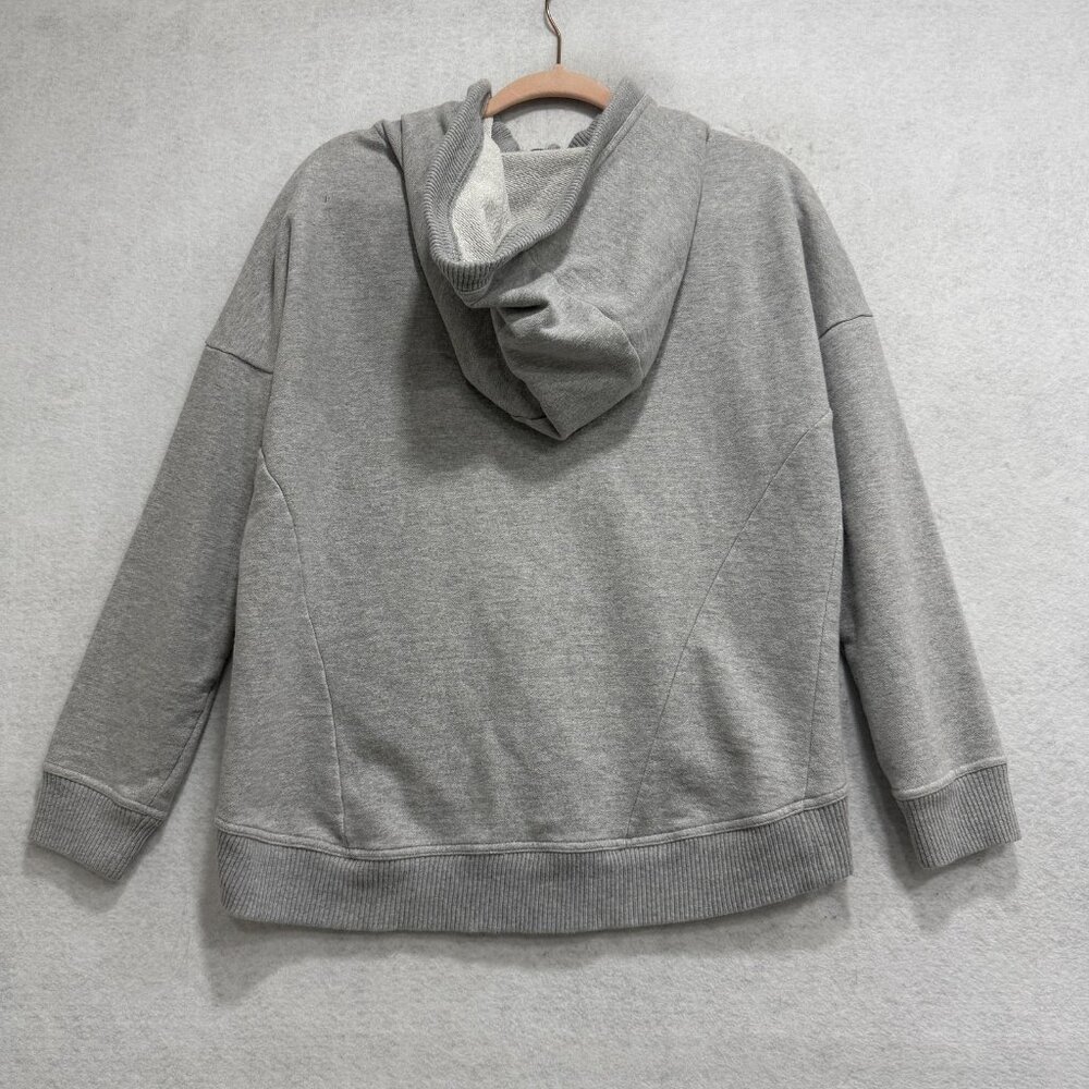 Athleta Hoodie Sweatshirt Womens Medium Gray Full Zip Hooded Jacket Cotton - Picture 8 of 11